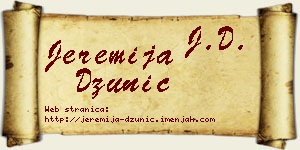Jeremija Džunić vizit kartica